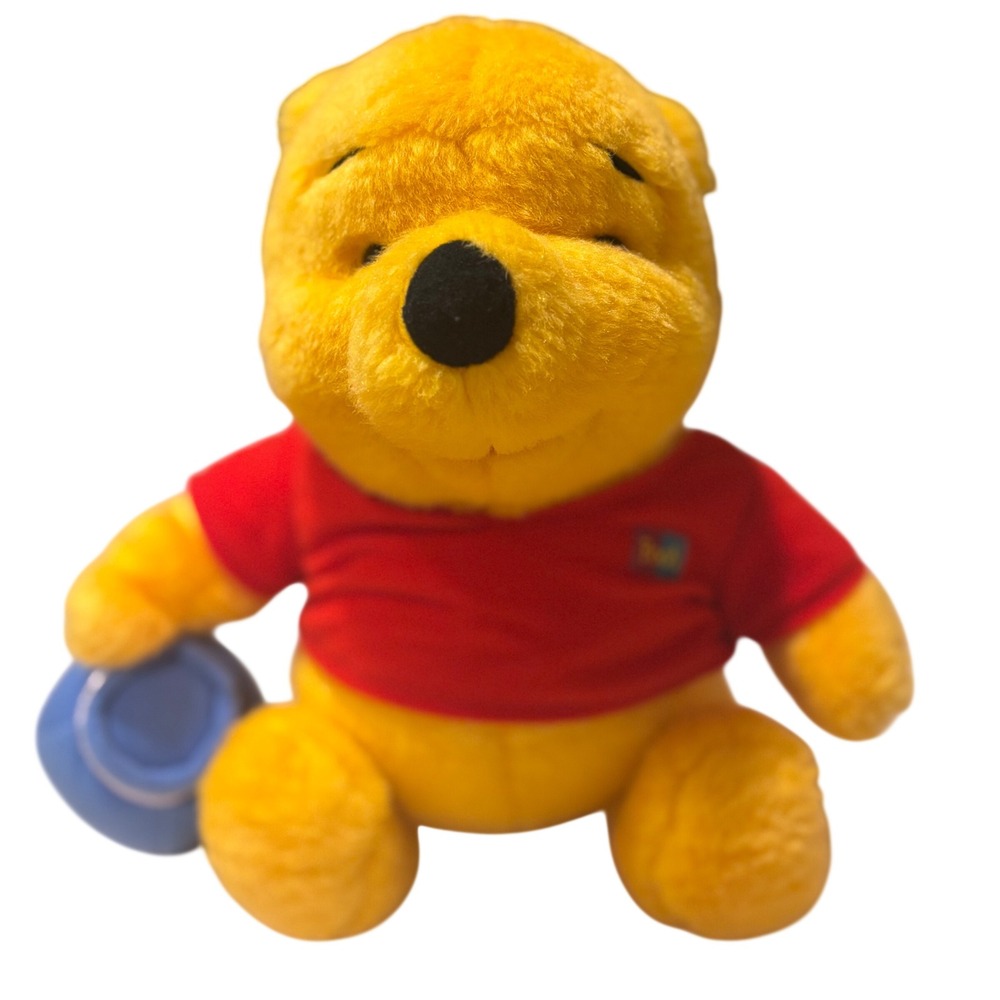 Disney Winnie the Pooh‎ Plush 10" w/ Blue Honey Pot Cleaned Sanitized Gift Bear
